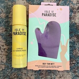 NEW isle of paradise express tanning mousse + applicator mitt